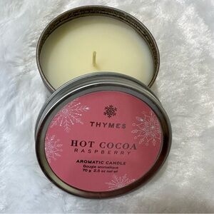 Thymes Hot Cocoa Raspberry Travel Tin Candle 2.5 oz GIFT